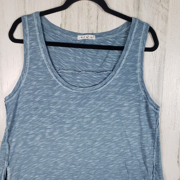 NWOT Mod-O-Doc Blue Distressed Knit Tank Mini Sleeveless Dress Women's - Picture 2 of 12